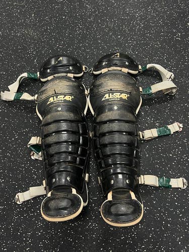 Used All Star LG912LS Catchers Leg Guards Black Intermed 11849-S000036589