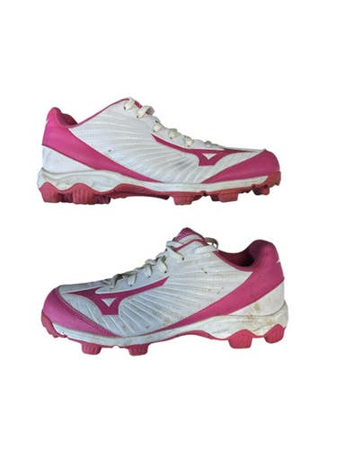 Used Mizuno BB/SB Cleats Pink And White Senior 8 11873-C000230972