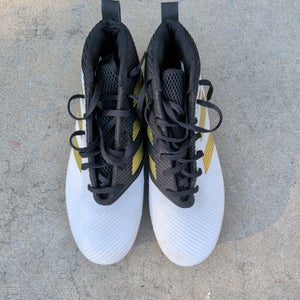 White Men's Adult Size M 10.5 (W 11.5) Adidas Mid Top Molded Cleats (New)