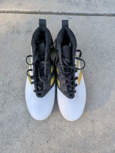 White Men's Adult Size M 10.5 (W 11.5) Adidas Mid Top Molded Cleats (New)