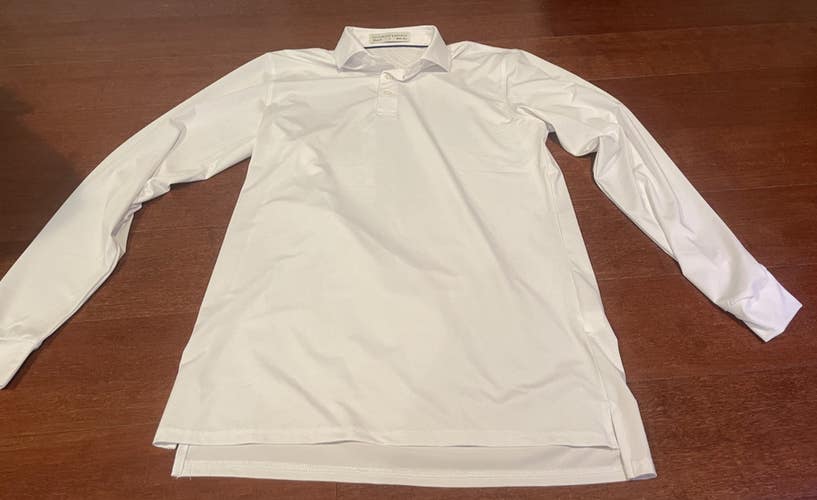 Holderness and Bourne Long Sleeve Small Golf Polo White *Good*