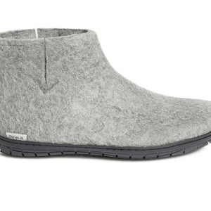 Glerups GR-01-02 Boots Men's US 7.5 Gray Black Felt Cozy Ankle Bootie VER1222