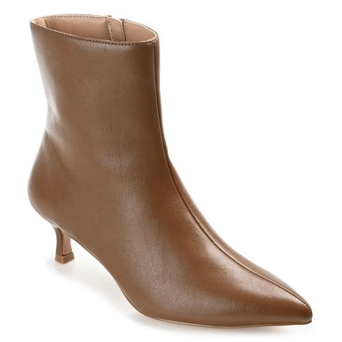 Journee Collection Arely Women's US 10 Brown Pointed Toe Ankle Bootie HAWK2407