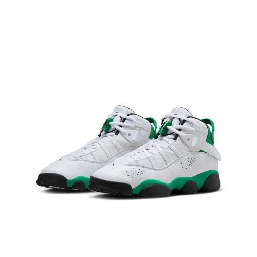 Air Jordan 6 Rings GS 323419-131 Kids White Lucky Green Basketball Shoes RHS7466