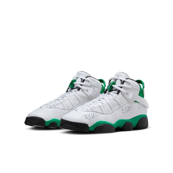 Air Jordan 6 Rings GS 323419-131 Kids White Lucky Green Basketball Shoes RHS7466