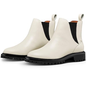 Label Go-to 220028-104 Boots Women's US 9.5 Sail Black Leather Chelsea HTAT368