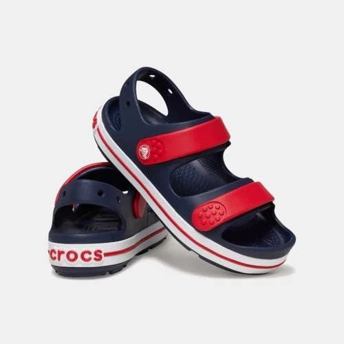 Crocs Crocband Cruiser 209423-4OT Sandals Kids US 1 Navy Red Heel Strap RHS7480