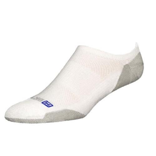 Drymax Sport Lite-Mesh Unisex Small White Gray Stretch No Show Socks JDM2744