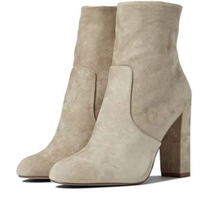 Steve Madden Editor Boots Women's US 8.5 Sand Suede Block Heel Bootie HTAT388