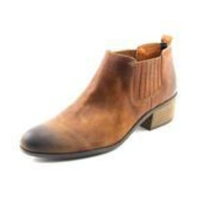 Tommy Hilfiger Ripley Bootie Womens 6.5 Brown Leather Almond Toe Boots HAWK2191
