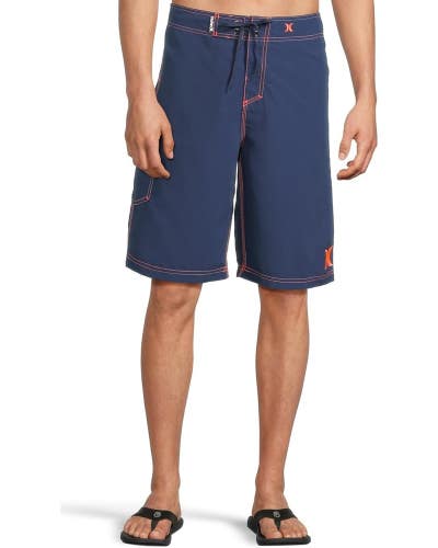 Hurley One Only 22 Boardshorts Men's 36 Navy Drawstring Waist Swimwear JDM2401