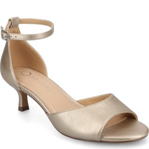 Journee Jezzie Sandals Women's US 10 Champagne Leather Adjustable Strap HAWK2287