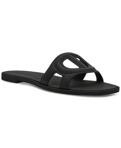 Steve Madden Jellie Sandals Women's US 8 Black Square Toe Slip-On Slide HAWK2278