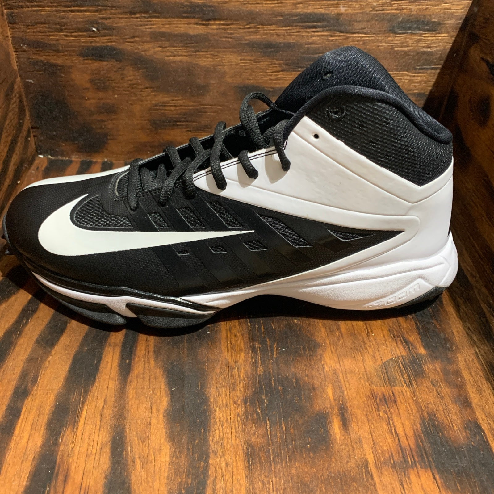 New Nike Vapor Pro 3/4 Destroyer Football Shoes Black White  display picture 1
