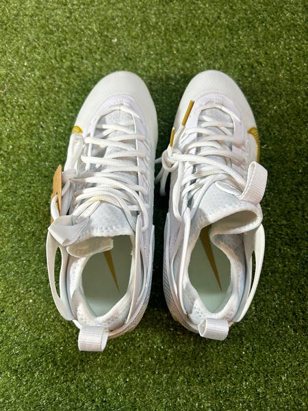 Size 8 Nike Huarache 9 Elite Mid Mens Lacrosse Cleats White  display picture 3