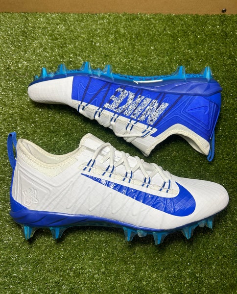 NEW Size 13 Nike Alpha Huarache 7 Pro LAX Lacrosse Cleats White Blue Low RARE