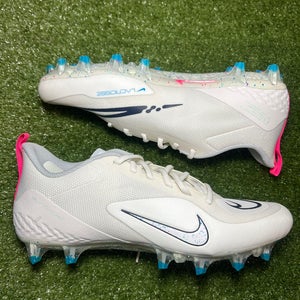 Size 11.5 Nike Alpha Huarache 8 Pro low Lacrosse Cleats White Sail Pink LIMITED EDITION
