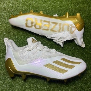 Size 12 Adidas Adizero Football Lacrosse cleats white metallic gold