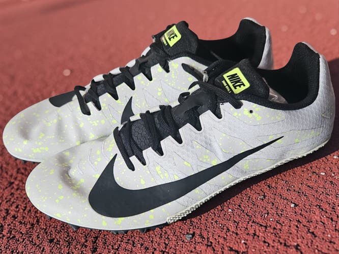 Men's Nike Zoom Rival S 9 (US Size 12.5) Track Spikes Platinum Silver Black