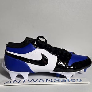 Nike Air Jordan 1 Low TD Football Cleats Royal/Black Men's Size 9 FJ6245-401