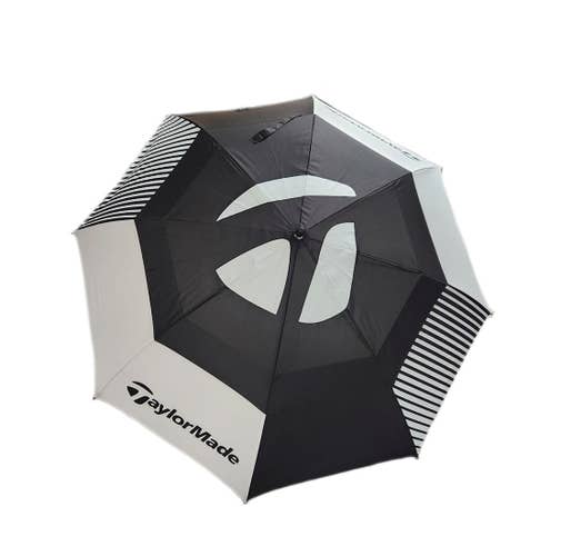 NEW 2025 TaylorMade Tour 64" Double Canopy Black/White/Grey Golf Umbrella