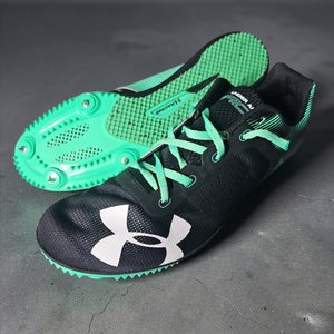 Men's Under Armour Kick Distance (US Size 11) Track Spikes Black Vapor Green