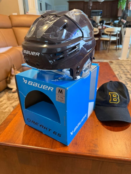 Boston bruins centennial brown Medium Bauer Re-Akt 65 Helmet Pro Stock (New)