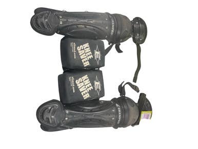 Used Champro SHIN GUARDS Catchers Leg Guards Black Junior 11847-S000032765