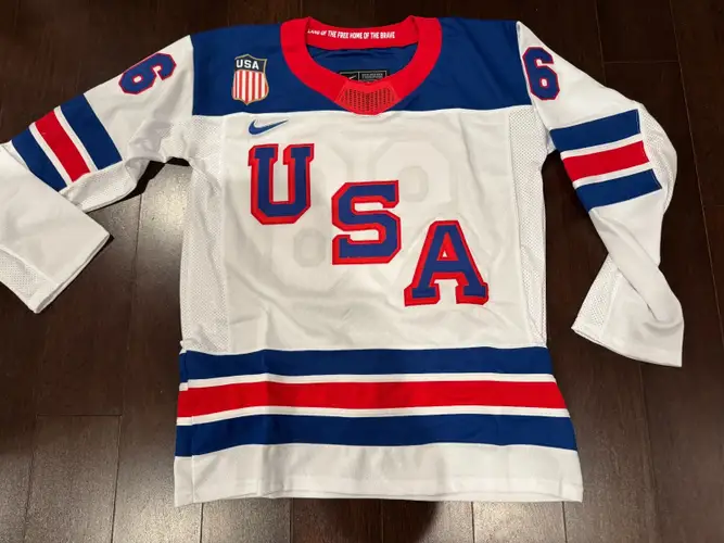 Jack Hughes Team USA 2026 Olympics Stitched Hockey Jersey – White Large