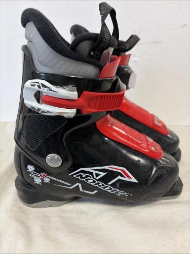 Mondo Size 19.5 U.S. Kids Size 13 Nordica Firearrow Team 1 Downhill Ski Boots.