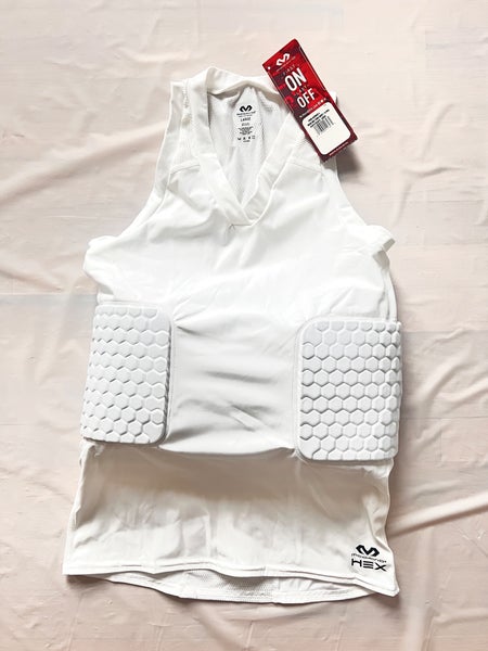 McDavid HEX 3-Pad Compression Tank Top white basketball football lacross L (New)