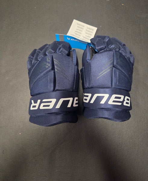 Brand New Navy Blue Intermediate Bauer X Gloves 12"
