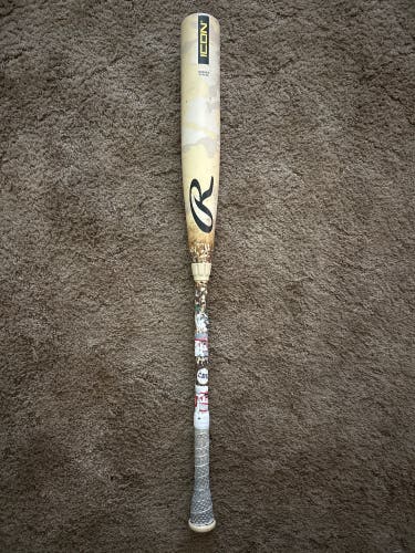 COLLEGE ISSUED WITH COLLEGE BAT TESTING STICKERS (used) 33” 30 OZ Rawlings Icon