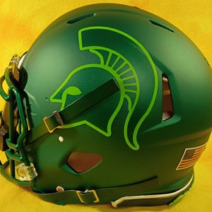Michigan State Spartans custom fullsize Riddell Speed football helmet XL green