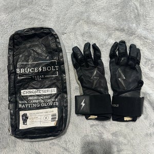 Black Youth Large Bruce Bolt Batting Gloves (Used)