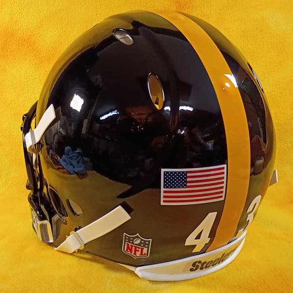custom steelers motorcycle helmet Throwback Pittsburgh Steelers custom fullsize Riddell Revo football helmet  med Palomalu | SidelineSwap