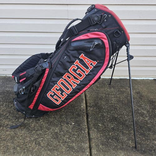 Nike Georgia Bulldogs NCAA 5 Way Stand Golf Bag Embroidered Black Red