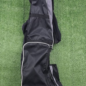 RJ Golf Sunday Golf Bag Black Gray Lightweight 3 Way 2 Pocket Shoulder Strap