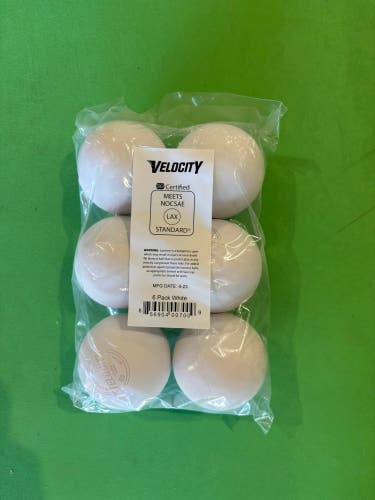 New Velocity NOCSAE Certified Lacrosse Balls 6 Pack