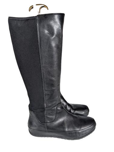 Fitflop Womens Size: 39 / 8.5 Black Tall Leather 15" Knee High Boots