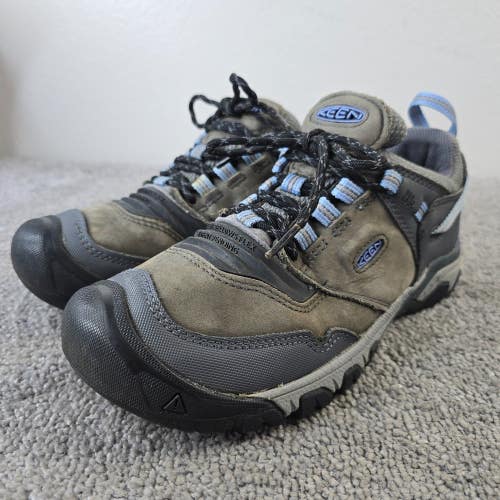 Keen Ridge Flex Waterproof Hiking Shoes Womens Size 8.5 Sneakers Gray Low Top