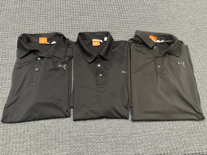 Puma Black Polo Bundle. 3 shirts. Size XL