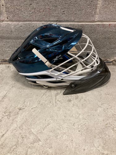 Used Chrome Blue Cascade XRS Helmet | Goalie Throat Guard Included