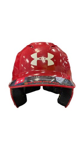 Used Under Armour HELMET Batting Helmet No Mask Red MD 11859-S000028361