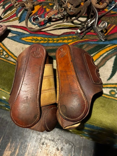 (Used) NRS Leather Splint Horse Boots And Leather Nose Bit