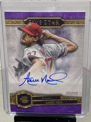Aaron Nola Phillies 2021 Five Star Topps Auto #'d 28/50 FSA-ANM