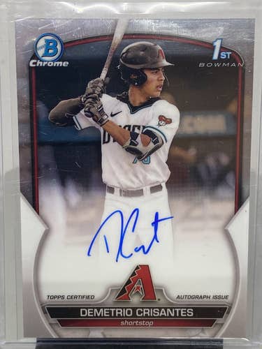 Demetrio Crisantes Arizona Diamondbacks 2022 Bowman Chrome 1st Bowman Auto