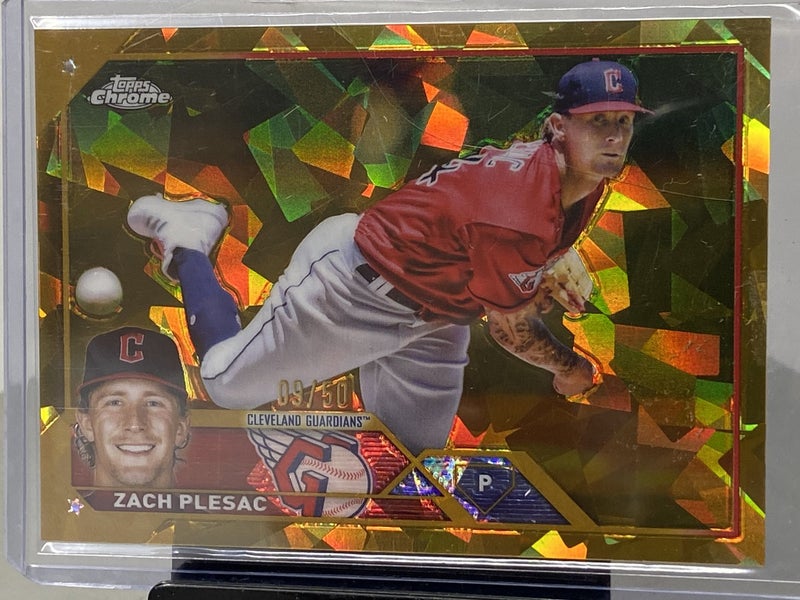 Zach Plesac Cleveland Guardians 2023 Topps Chrome Sapphire Gold #/50 #476