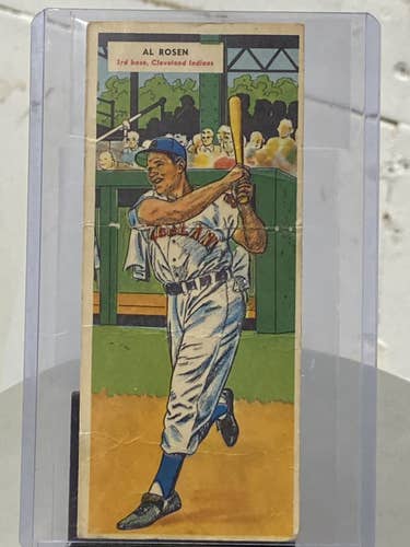 Al Rosen Cleveland Indians 1954 Topps Double Baseball Header Strip Chuck Diering