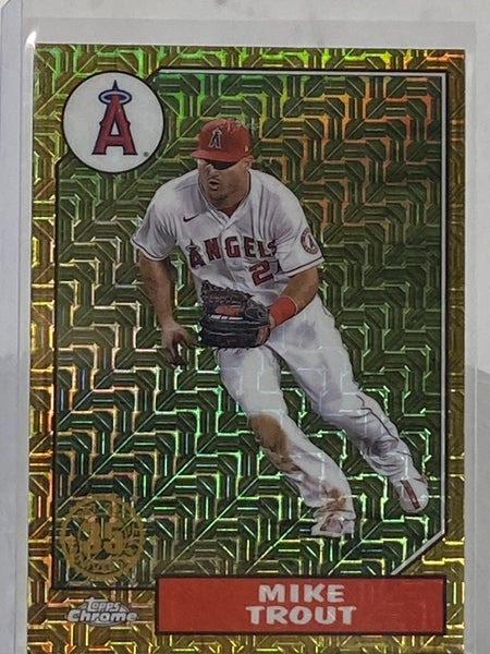 Mike Trout Angels 2022 Topps Chrome Green Refractor Parallel #TBC-47